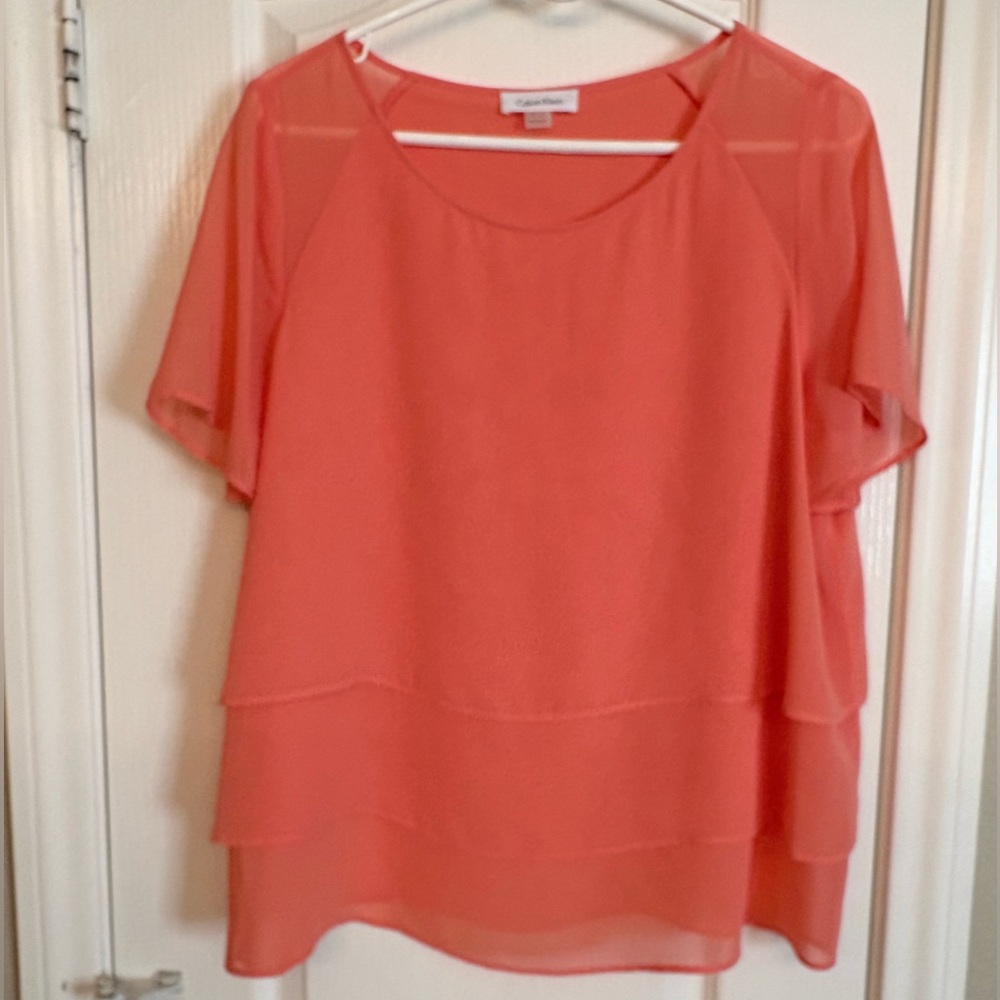 Calvin Layered Chiffon Blouse